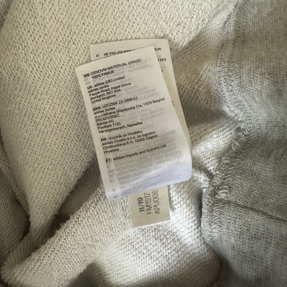 Adidas Gray and Red Sweater with Sporty Diagonal Stripes - Picture 5 of 6